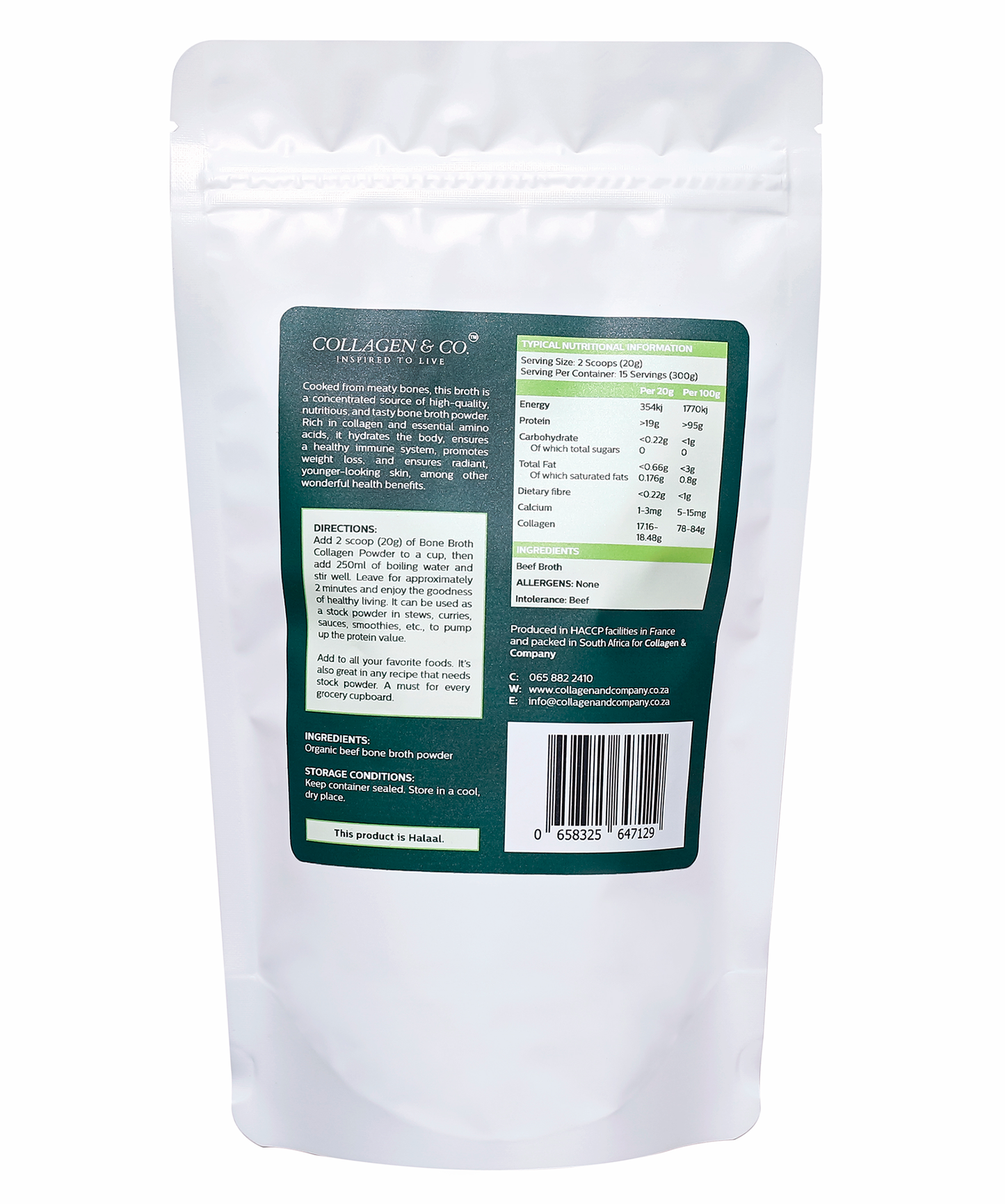 300g Beef Bone Broth Pouch