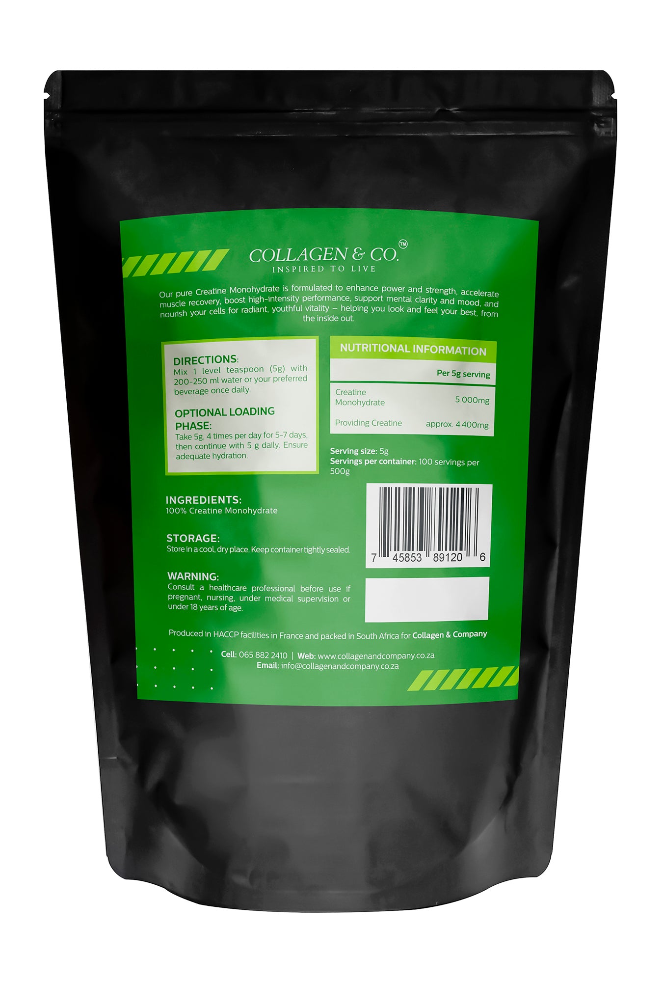 Pure Creatine Monohydrate Powder 500g