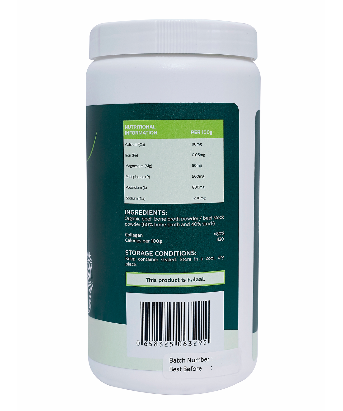 400g Collagen Roasted Beef Instant Bone Broth Soup Tub