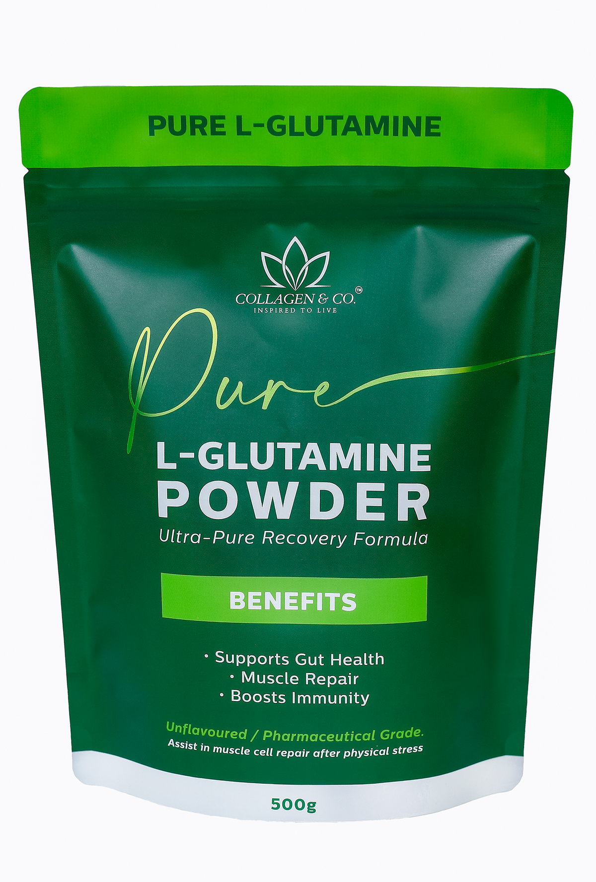 1kg Pure L-Glutamine Powder Pouch (2 x 500g)