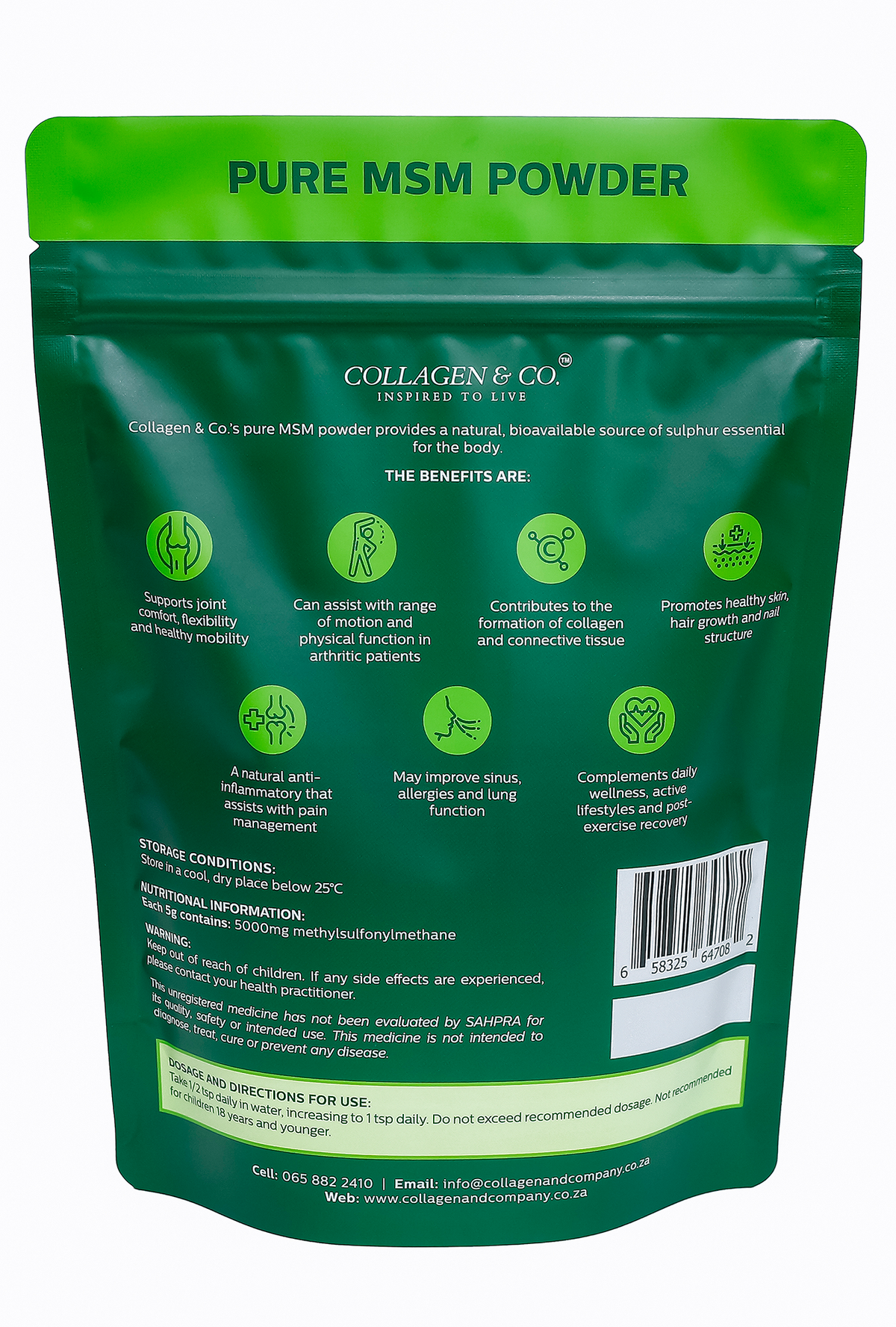 500g Pure MSM Powder Pouch