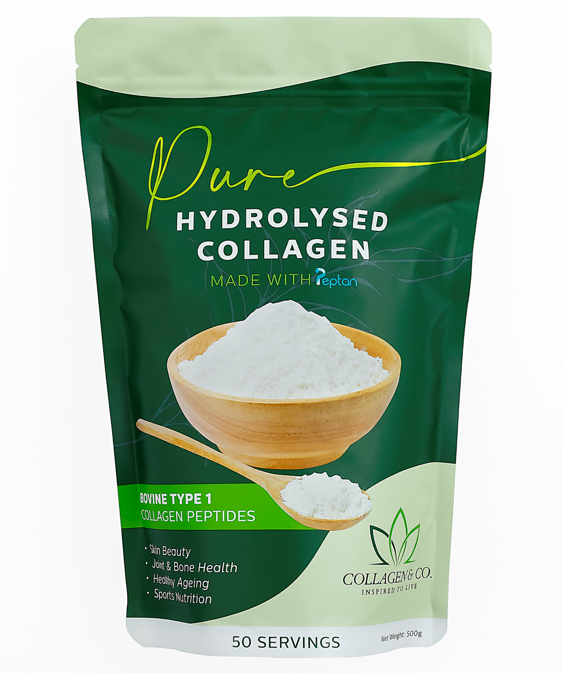 500g Pure Hydrolyzed Collagen Pouch